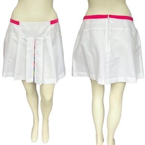 Vintage 90's Tail White & Pink Pleated Tennis Mini Skirt | Size: 12 USA Made